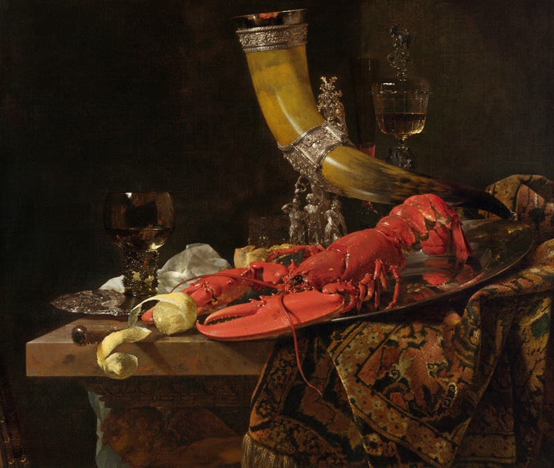 Stilleben mit Trinkhorn der Sebastiangilde von Willem Kalf