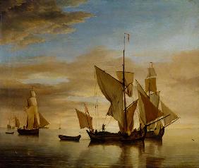 Fischerboote am Abend bei Windstille