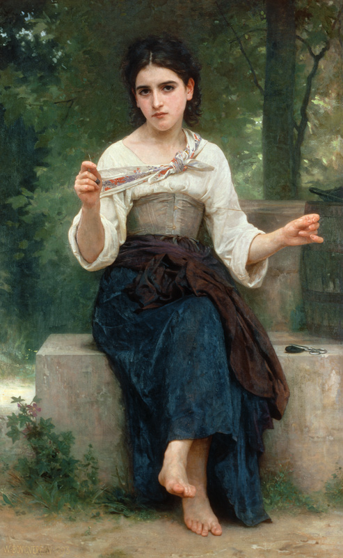 Nähendes Mädchen von William Adolphe Bouguereau