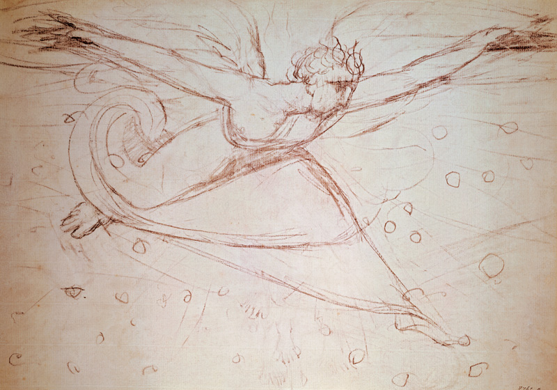 An Angel Striding Among the Stars von William Blake