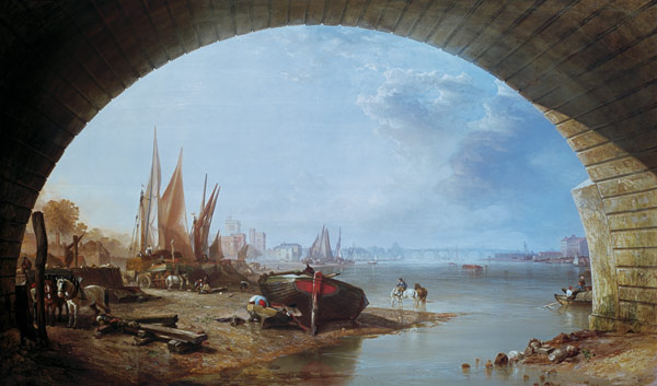 Old Vauxhall Bridge, London von William Clarkson Stanfield