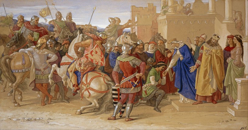 Die Ritter der Tafelrunde, bevor sie sich auf die Suche nach dem heiligen Gral begaben von William Dyce