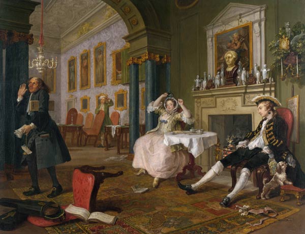 Heirat nach der Mode. 2. Tête à Tête von William Hogarth