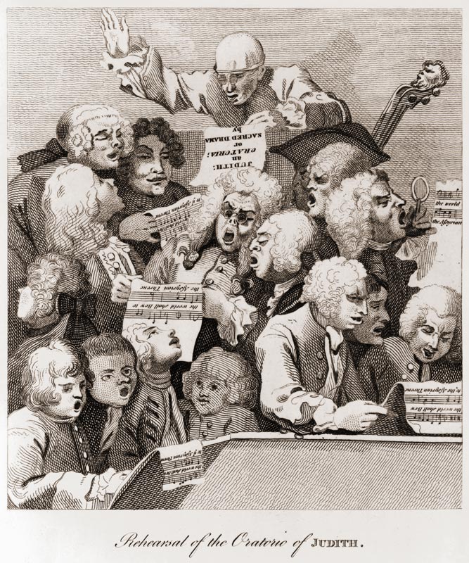 Rehearsal of the Oratorio of Judith von William Hogarth