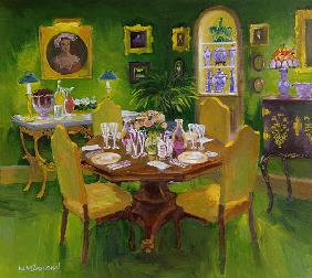 Dinner Party (oil on board) 