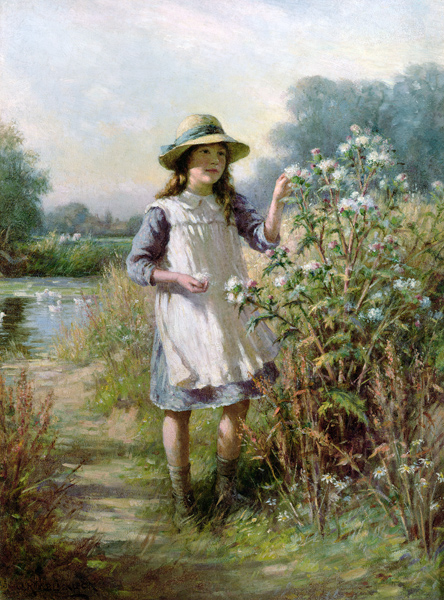Girl with a thistle von William Kay Blacklock