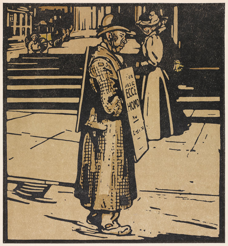 Sandwich Man aus London Types, herausgegeben von William Heinemann, 1898 von William Nicholson