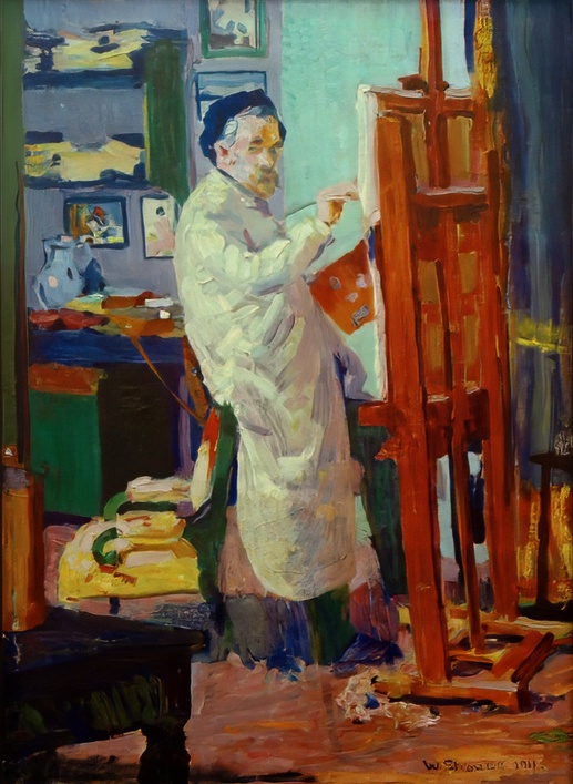 Self-Portrait at the Easel von William Straube
