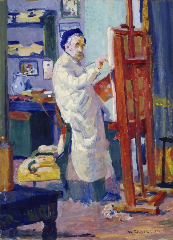 Self-Portrait at the Easel von William Straube