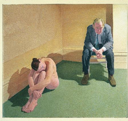 Two Figures in the Corner of a Room