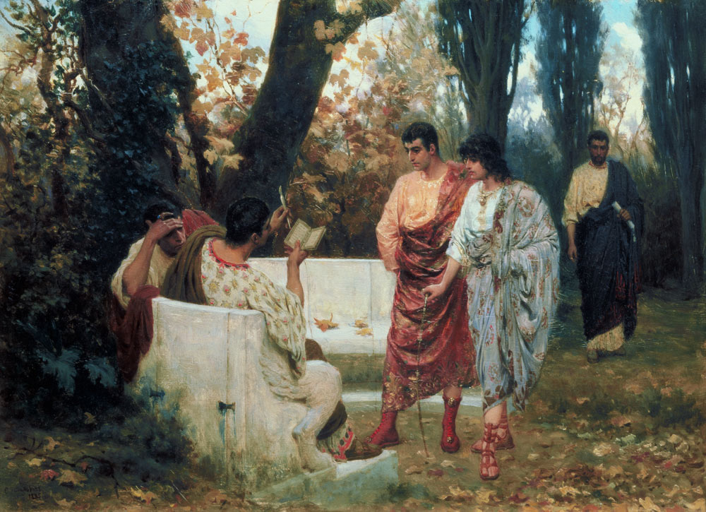 Der römische Dichter Catull liest eines seiner Gedichte von Wladyslaw Bakalowicz