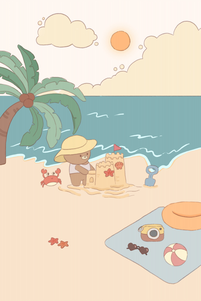 Bear on summer beach von Xuan Thai