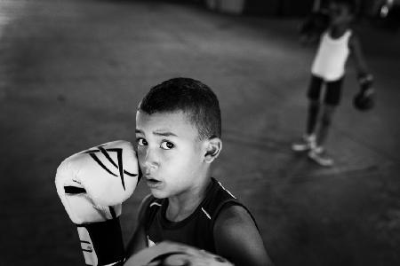 Boxing boy in Cuba