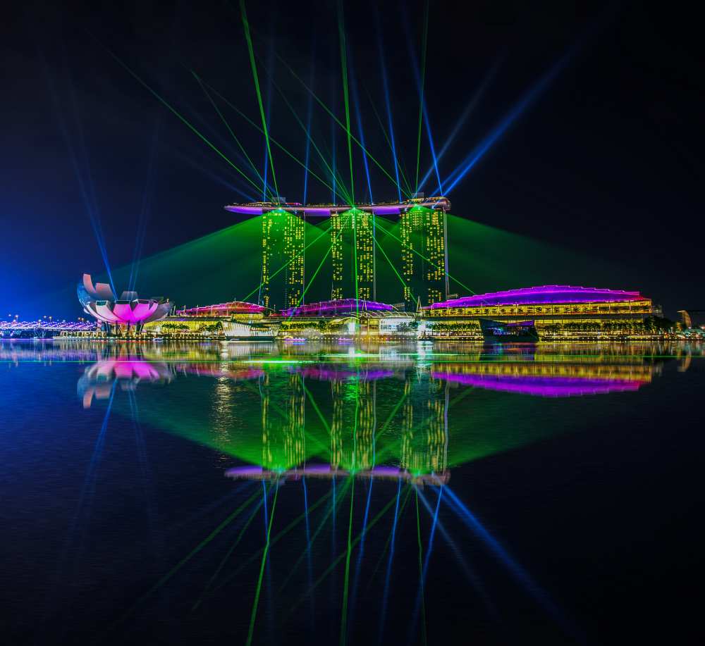 Singapore Marina Bay Sands Hotel Laser Light Show "WONDERFUL" von Zexsen Xie