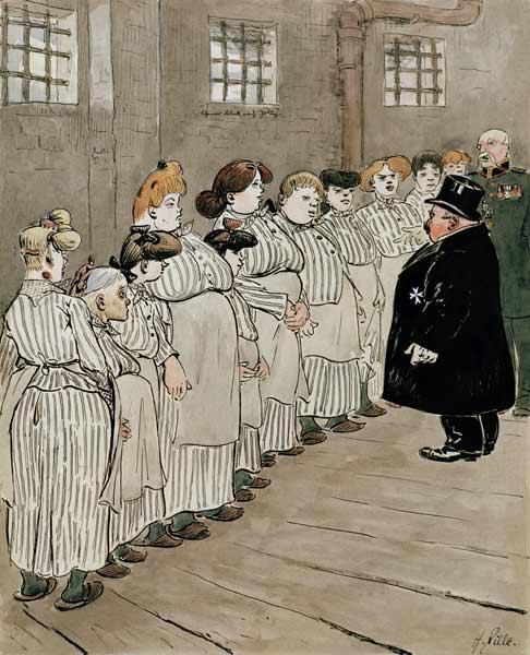 H.Zille, Inspektion im Frauengefängnis von Heinrich Zille