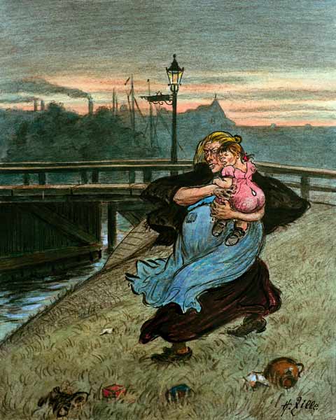 Zille / Pregnant Single Mother / Suicide von Heinrich Zille